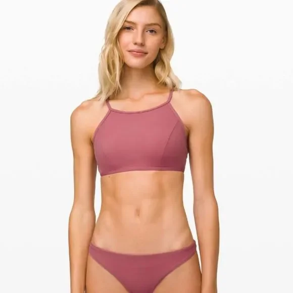 Lululemon See The Sea Swim Top Moss Rose sz 6 - Picture 5 of 9